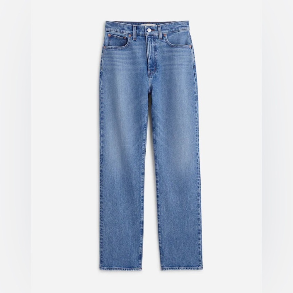 Nwt Madewell 90's straight leg crop Blue Denim Jeans - Picture 5 of 13